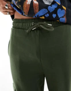 Design Tapered Cargo Joggers With Toggle In Khaki