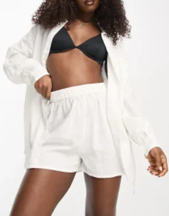 Design Textured Beach Co Ord In White