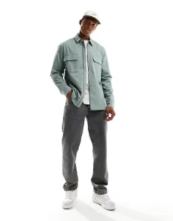 Design Twill Zip Through Shacket In