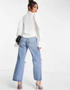 Design Volume Sleeved Soft Shirt With Ruffle Cuffs In
