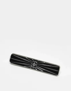 Design Wedding Tie Bar With Black Enamel And Crystal Star Detail In Tone