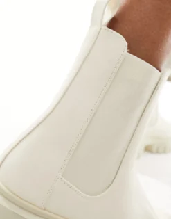 Design Wide Fit Anthem Chunky Chelsea Boots In Off