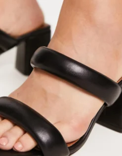 Design Wide Fit Height Padded Mid Heeled Mules In