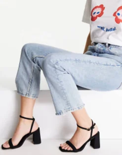 Design Wide Fit Hilton Barely There Block Heeled Sandals In