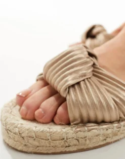 Design Wide Fit Jade Knotted Espadrille Mules In
