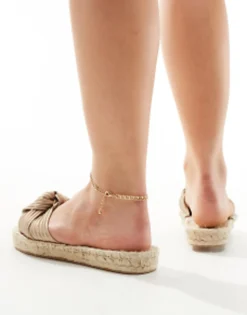 Design Wide Fit Jade Knotted Espadrille Mules In