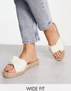 Design Wide Fit Jade Knotted Espadrille Mules In