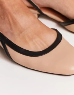 Design Wide Fit Latte Round Toe Slingback Ballet In