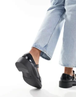Design Wide Fit Margo Mary Jane Flat Shoes In