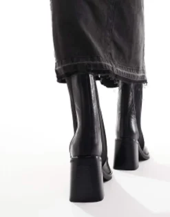 Design Wide Fit Ratings Leather Chelsea Boots In Black