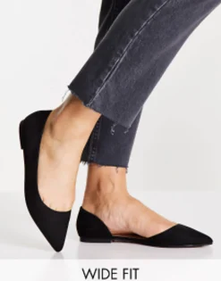 Design Wide Fit Virtue D'Orsay Pointed Ballet Flats In