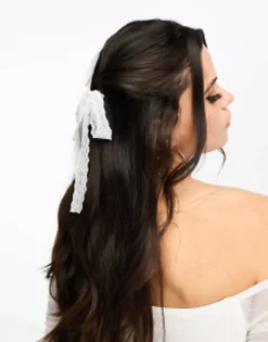 Designb London Broderie Hair Ribbons In