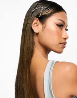 Designb London Molten Bow Detail Hair Clip In