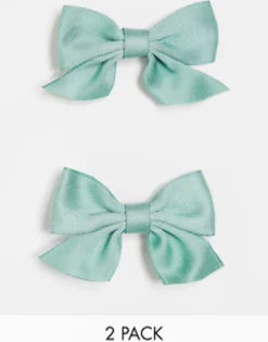 Designb London Pack Of 2 Bow Hair Clips In