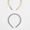 Designb London Pack Of 2 Comb Headbands In Black And Tortoiseshell