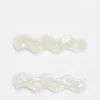 Designb London Pack Of 2 Wavy Hair Clips In Resin