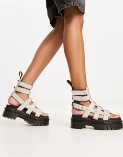 Dr Martens Ricki Gladiator Sandals In Cobblestone Leather