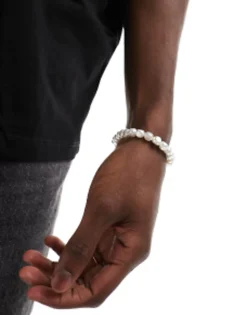 Faded Future Elasticated Bracelet In White