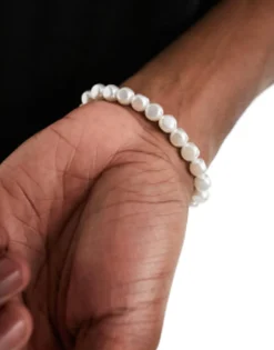 Faded Future Elasticated Bracelet In White