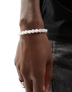 Faded Future Elasticated Bracelet In White