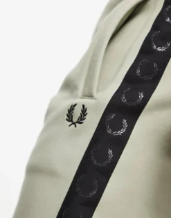 Fred Perry Embossed Laurel Tape Logo Sweat Shorts In Seagrass