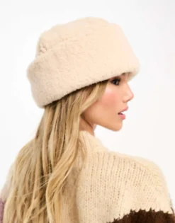 Glamorous Borg Turnup Beanie In