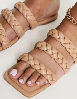 Glamorous Braided Flat Sandals In