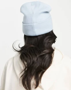 Glamorous Exclusive Ribbed Turn Up Beanie In
