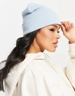 Glamorous Exclusive Ribbed Turn Up Beanie In