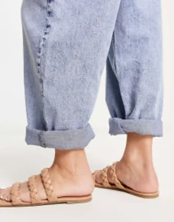Glamorous Wide Fit Braided Flat Sandals In
