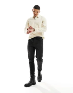 Harry Brown Mock Neck Polo Top In