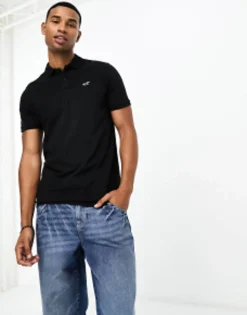 Hollister Icon Logo Pique Polo In