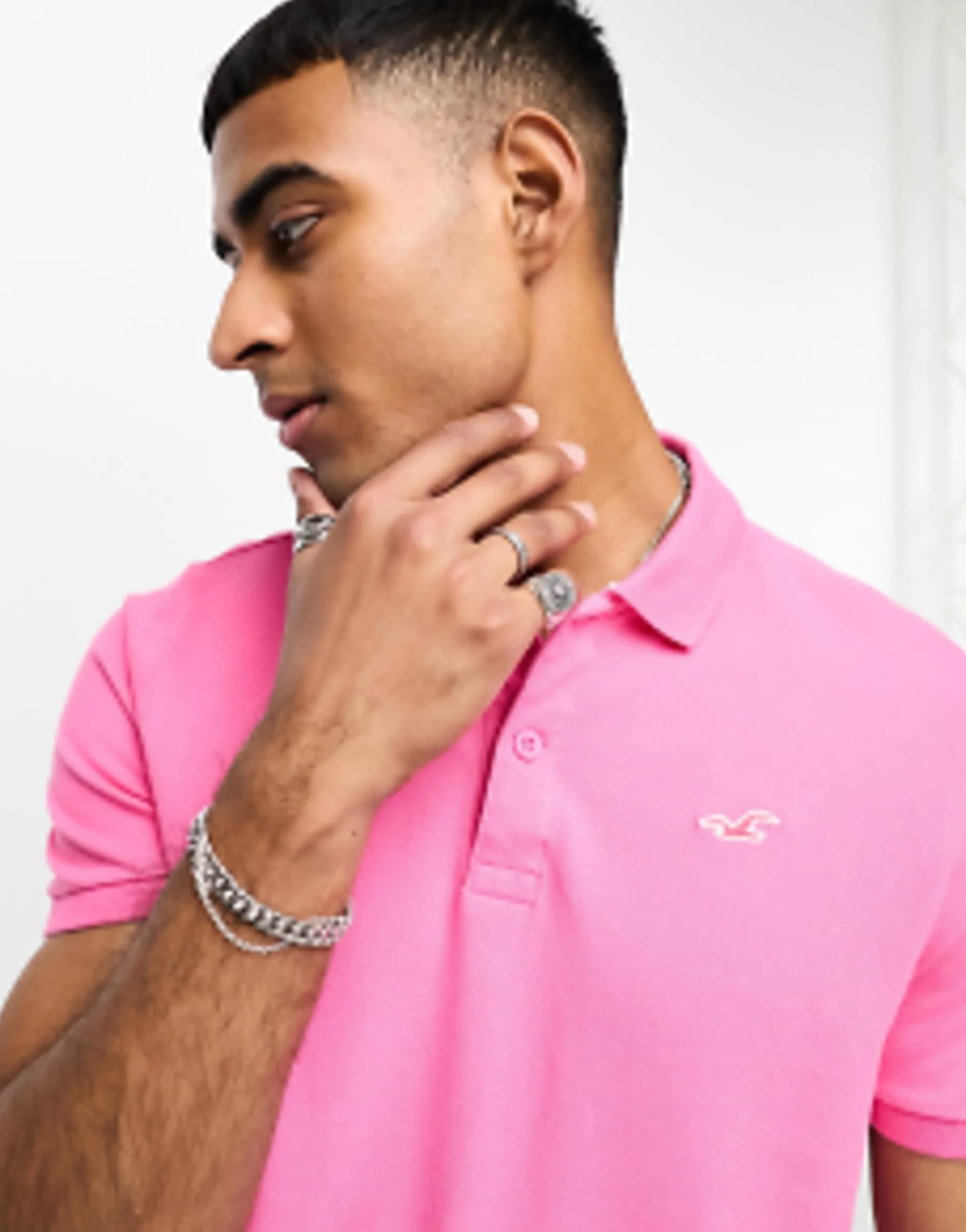 Hollister Icon Logo Pique Polo In