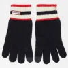 Hunter Logo Knitted Gloves In Black With Stripe