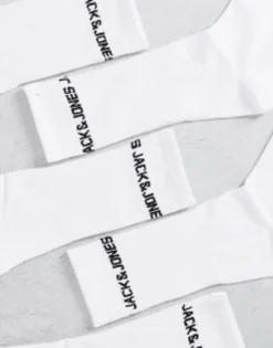 Jack & Jones 5 Pack Logo Sports Socks In