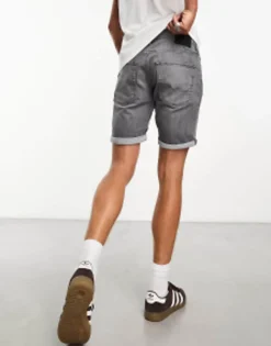 Jack & Jones Intelligence Denim Shorts In Slim Fit In Grey