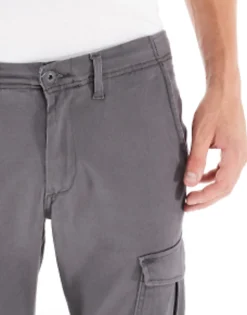 Jack & Jones Intelligence Slim Fit Cargo Trousers In Dark Grey