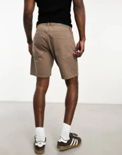 Jack & Jones Intelligence Relaxed Fit Twill Short In Washed Brown