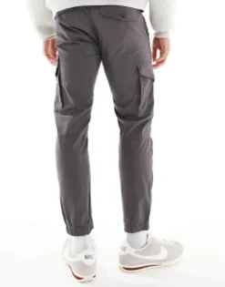 Jack & Jones Intelligence Cuffed Cargo Trouser In Grey