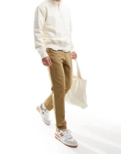 Jack & Jones Loose Fit Carpenter Trousers In Beige