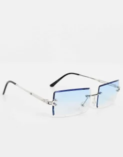 Jack & Jones Rectangle Sunglasses In Blue