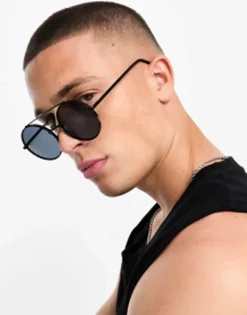 Jack & Jones Round Sunglasses With Metal Frame In