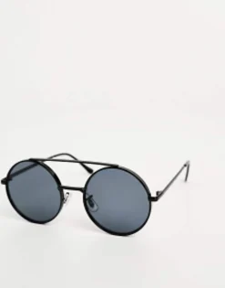 Jack & Jones Round Sunglasses With Metal Frame In