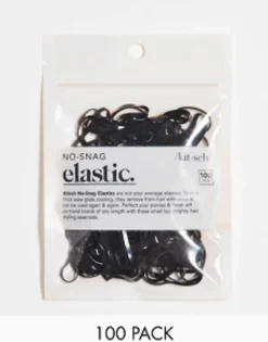 Kitsch Black No Snag Elastic 100 Pack