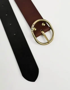 Levi'S Arletha Reversible Leather Belt In Black/ With Logo