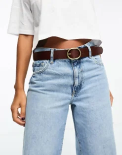 Levi'S Arletha Reversible Leather Belt In Black/ With Logo