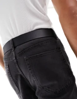 Levi'S Contrast Leather Belt In Black