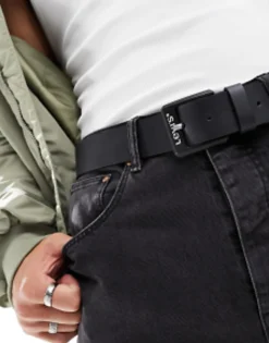 Levi'S Contrast Leather Belt In Black