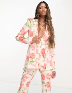 Luxe Suit Blazer And Trouser In Floral Print - Multi