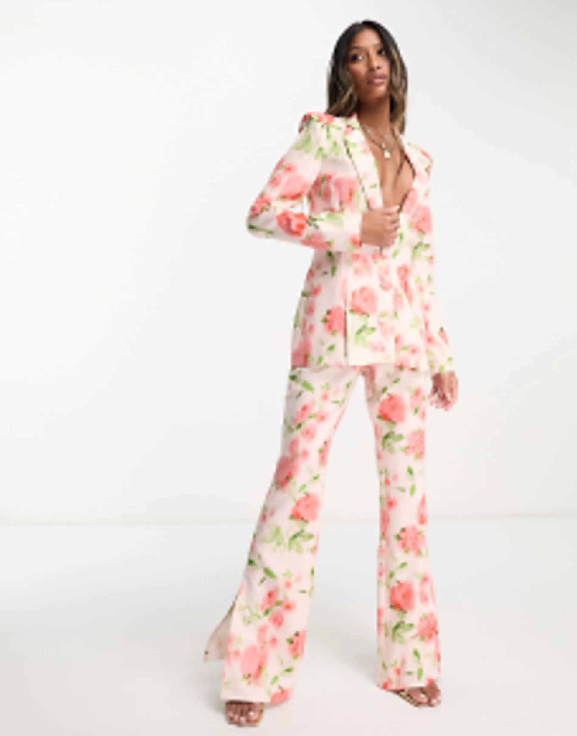 Luxe Suit Blazer And Trouser In Floral Print - Multi